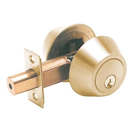 Tell Double Cylinder Grade 2 Deadbolt, SCC Keyway, KA4, Bright Brass DB2062-SC-US3